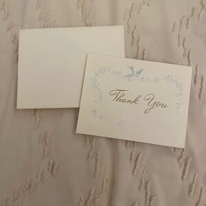 Vintage 1940 Blank Thank You Card & Envelope
